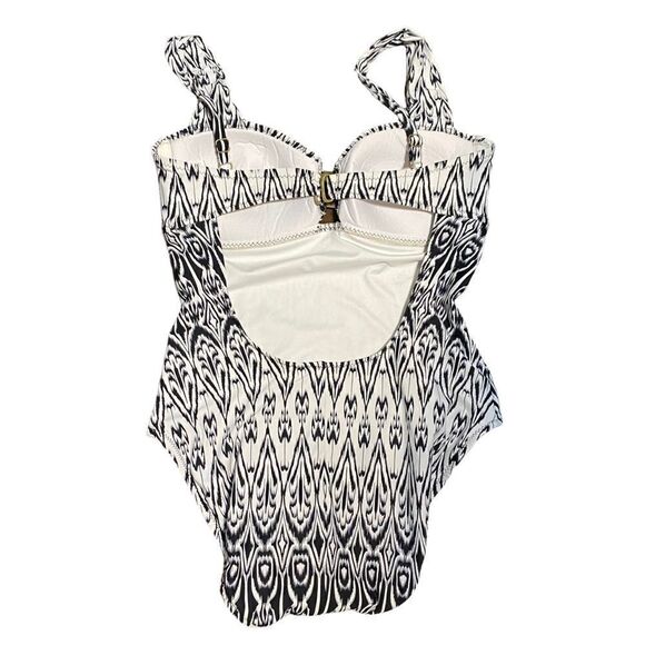 Anne Cole Black and White Swimsuit Full Coverage Size 6 - Picture 6 of 7